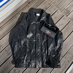 Sheepskin patchwork leather jacket